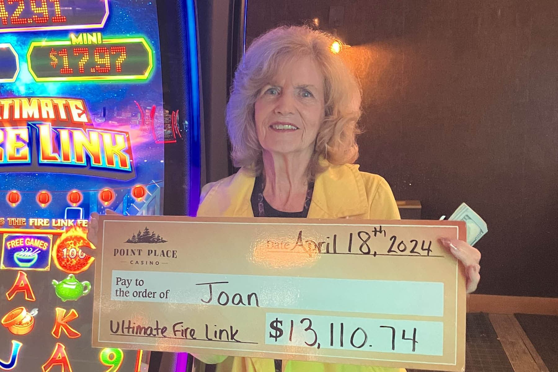 Joan won $13,110