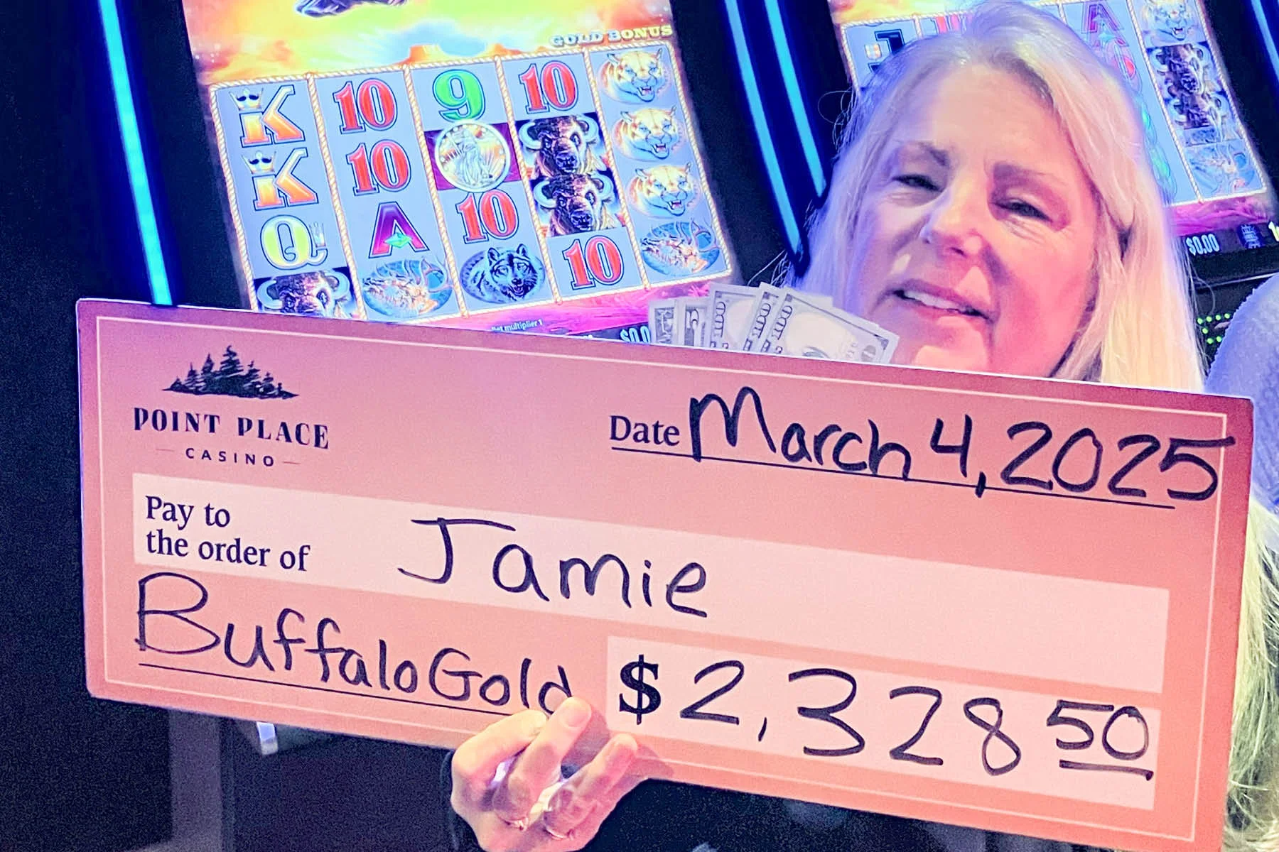 Jamie won $2,328