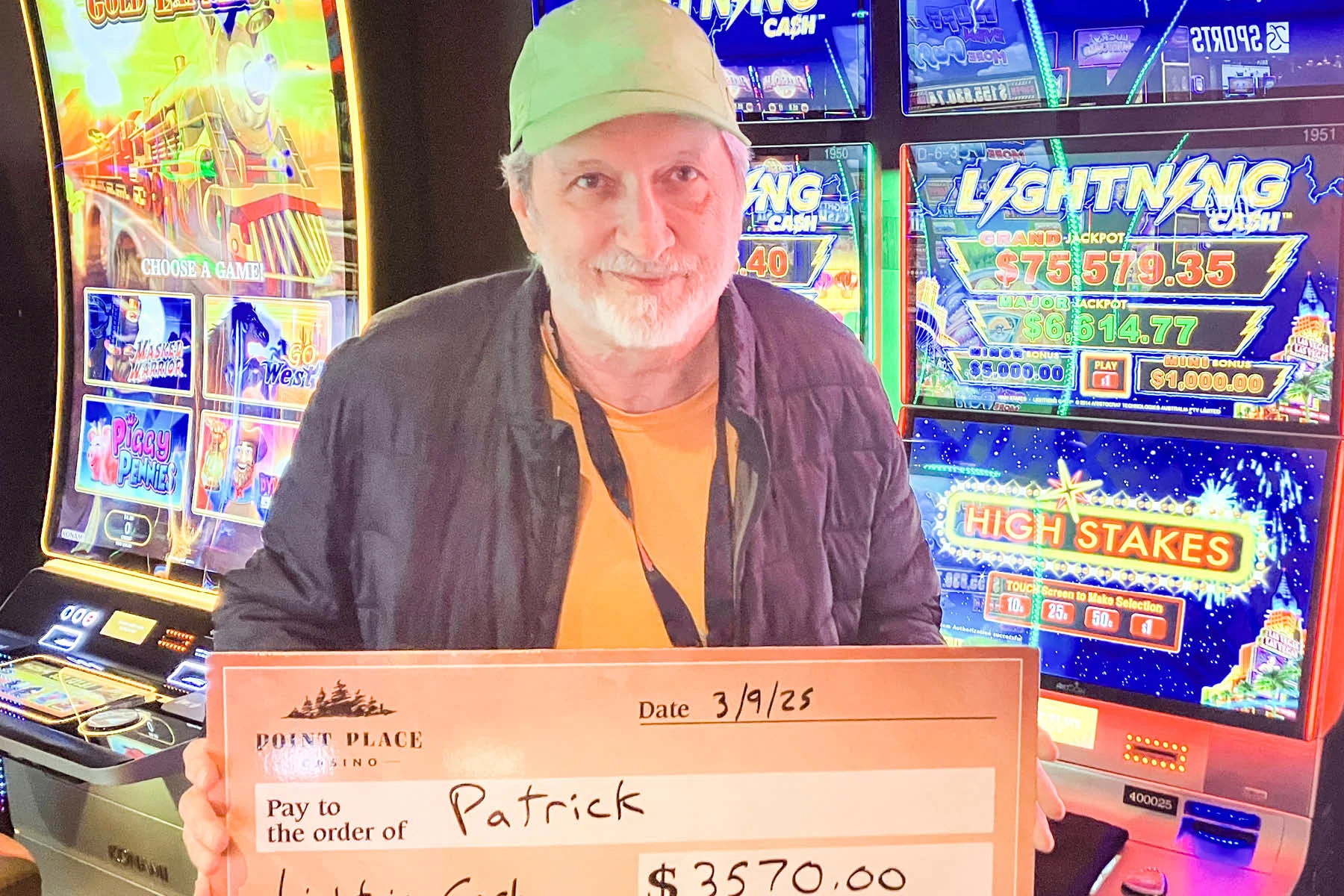 Patrick won $3,570
