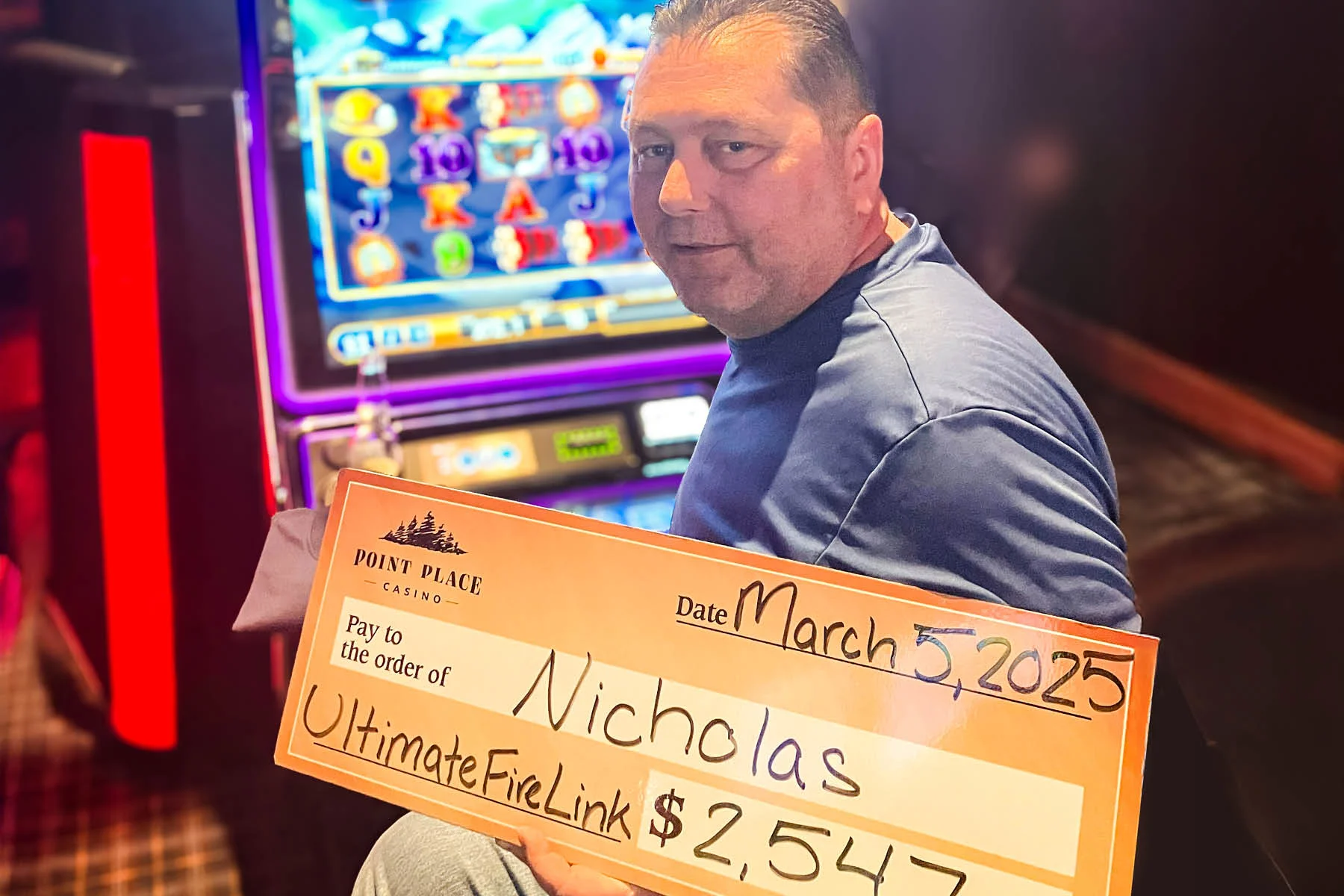 Nicholas won $2,547