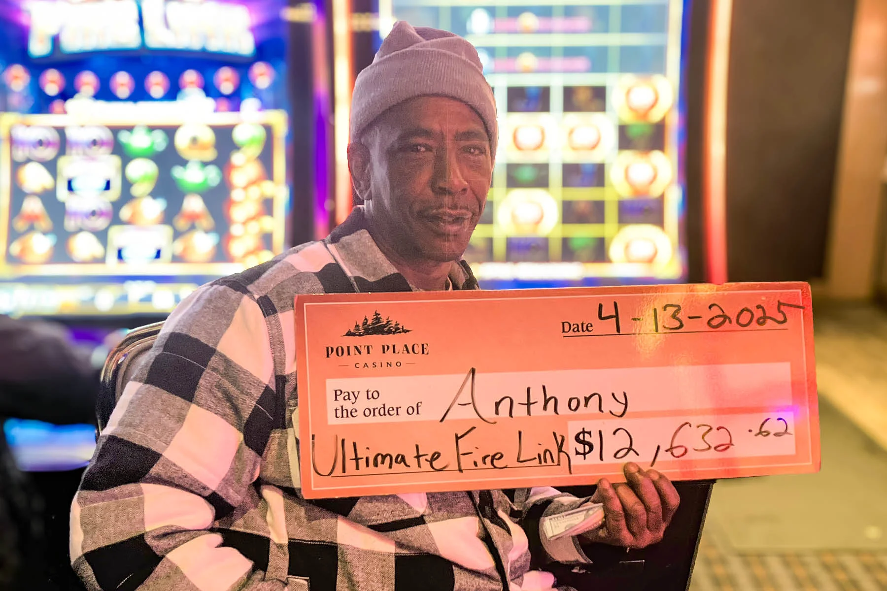 Anthony won $12,632