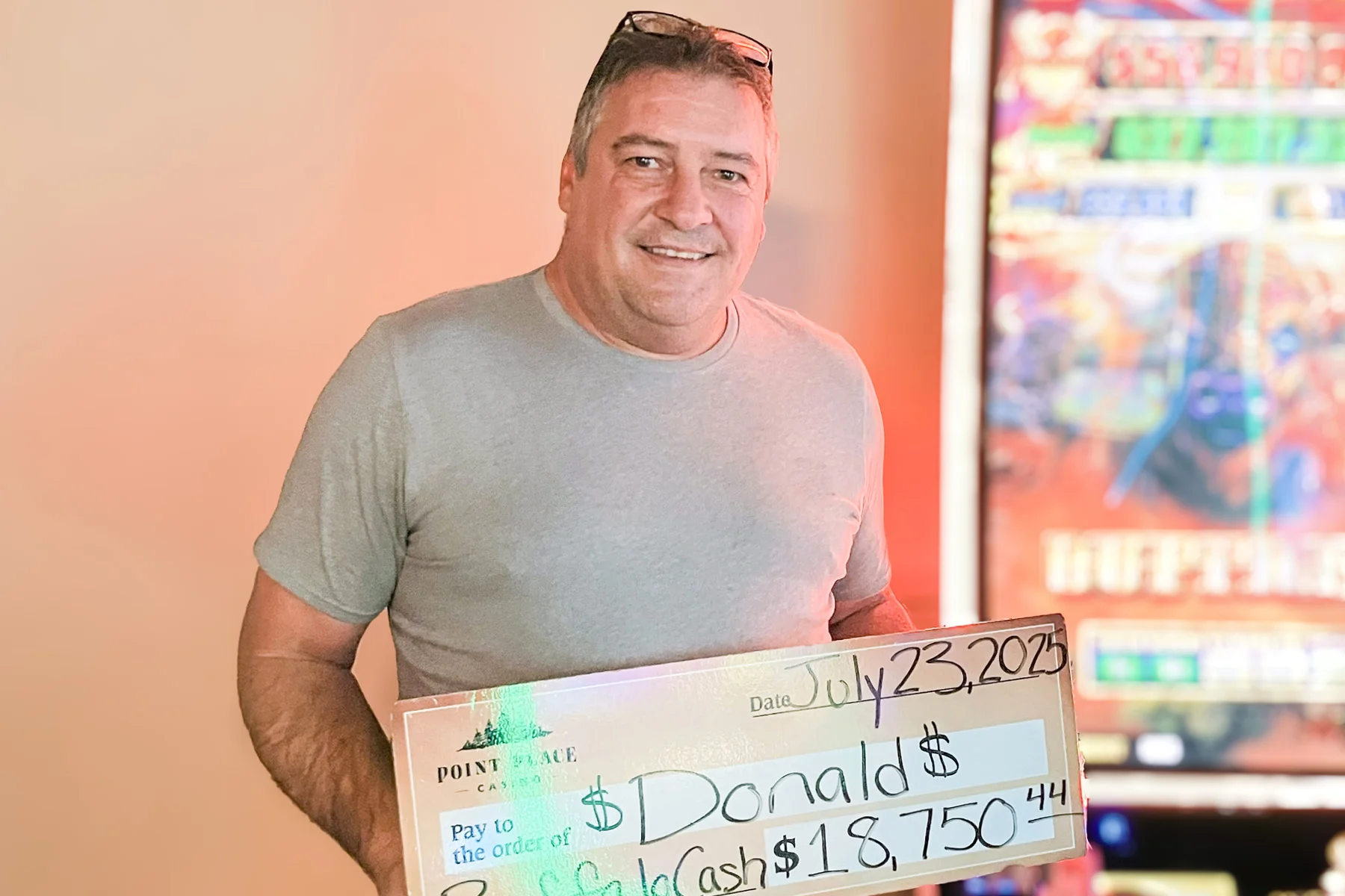 Donald won $18,750