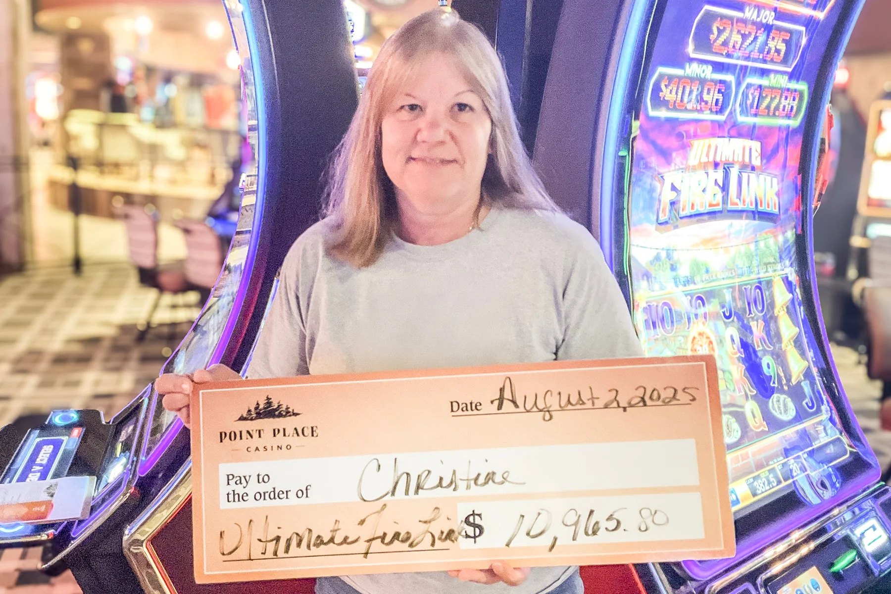 Christine won $10,965