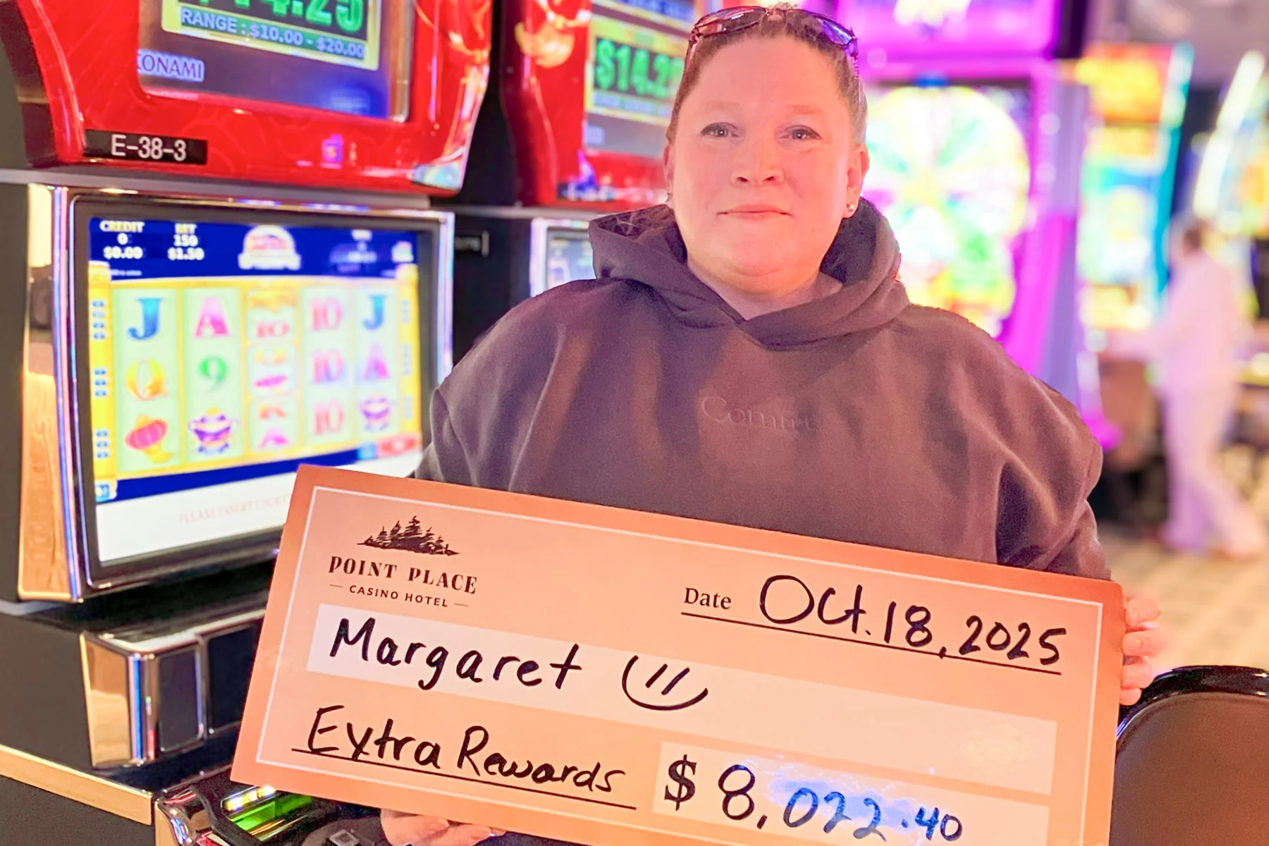 Margaret won $8,022
