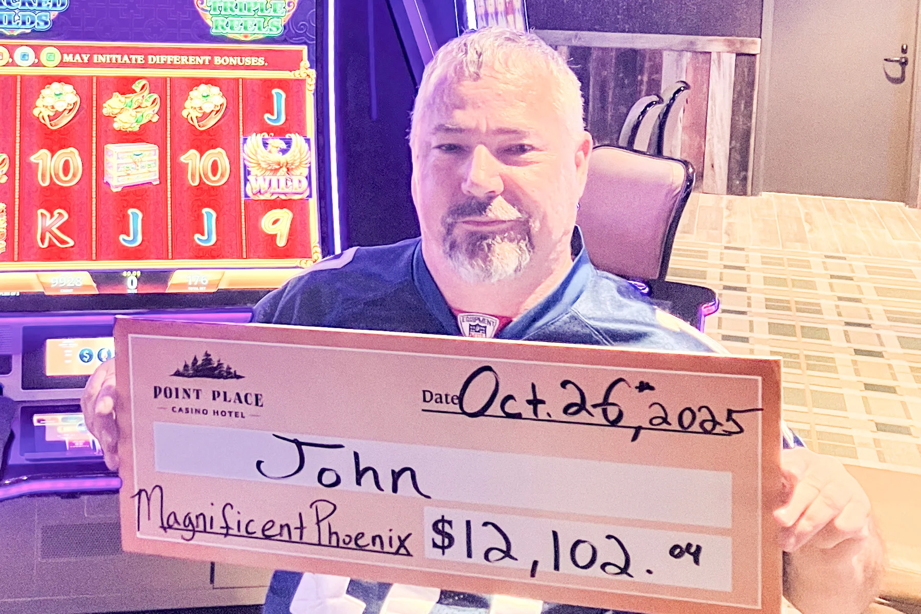 John won $12,102