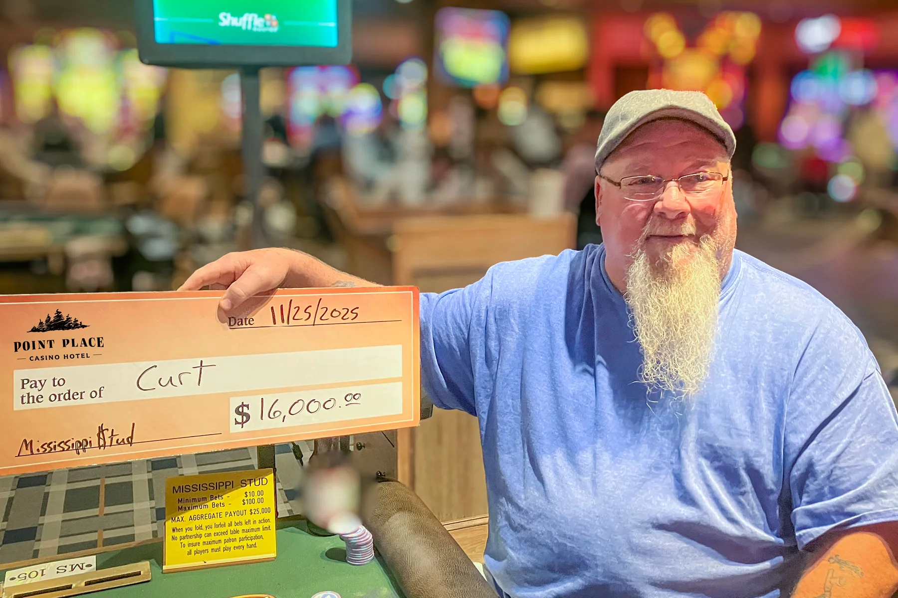 Curt won $16,000