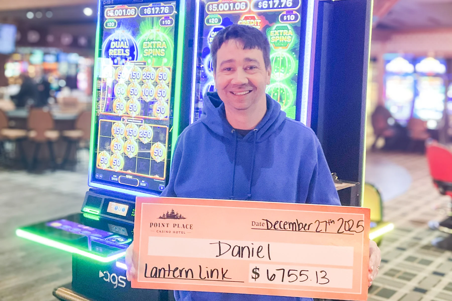 Daniel won $6,755