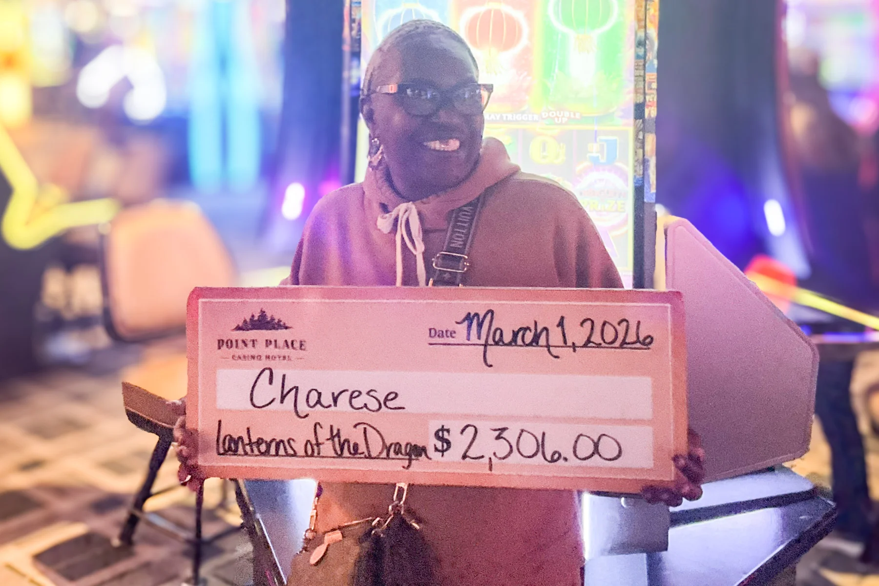 Charese won $2,306