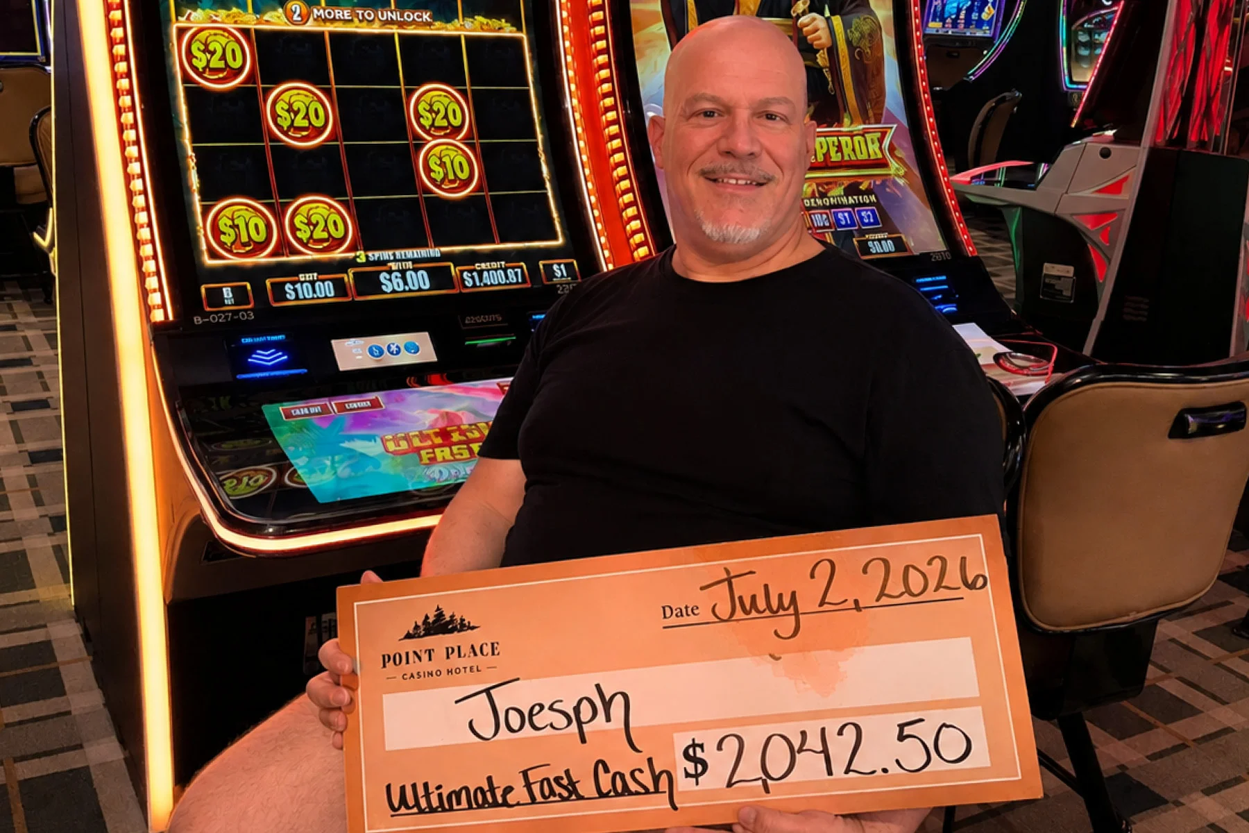 Joseph won $2,042