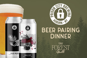Prison City Beer Pairing Dinner Saturday, February 24, from 6:00pm – 8:00pm at The Forest Grill