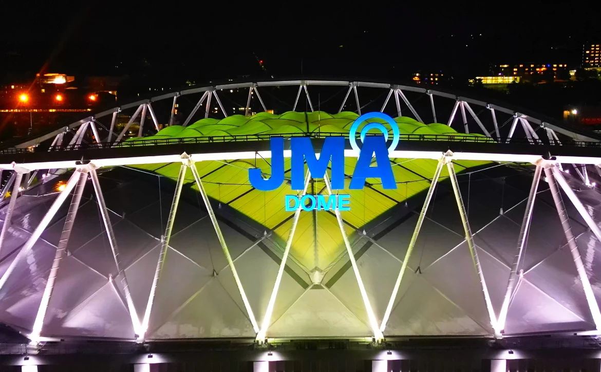 Aerial image of the JMA Dome in Syracuse, NY