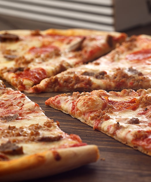 Slices of pizza from Wicked Good Pizza