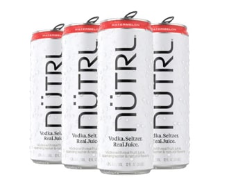 Four cans of NUTRL vodka seltzer