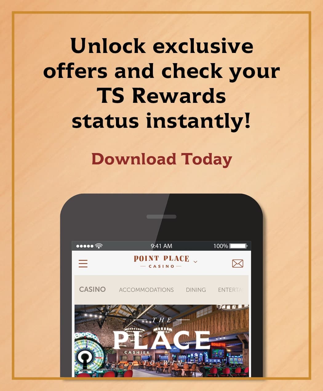 Unlock exclusive offers and check your TS Rewards status instantly! Download Today