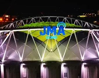 Aerial image of the JMA Dome in Syracuse, NY